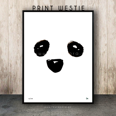 PRINT.westie.ENMARCADO.LAURACORA